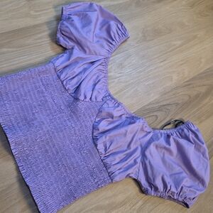 Lavender Puff Sleeve Top
